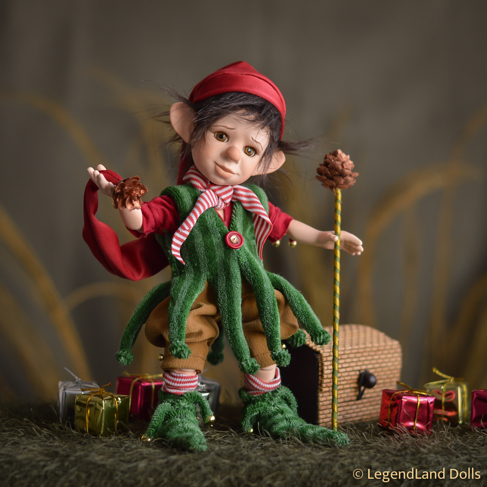 Karácsonyi manó figura: Toby - fenyőfa felügyelő | LegendLand Dolls