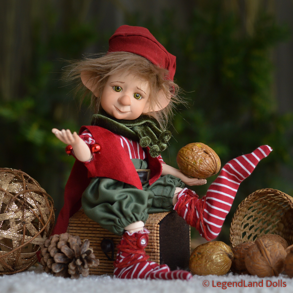 Manó figura: Manuel - karácsonyi bohókás manó | LegendLand Dolls